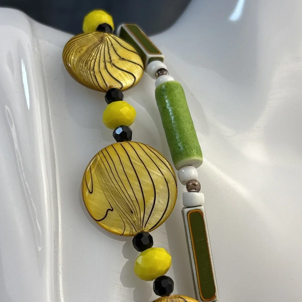 Yellow Green Beaded Necklaces 20